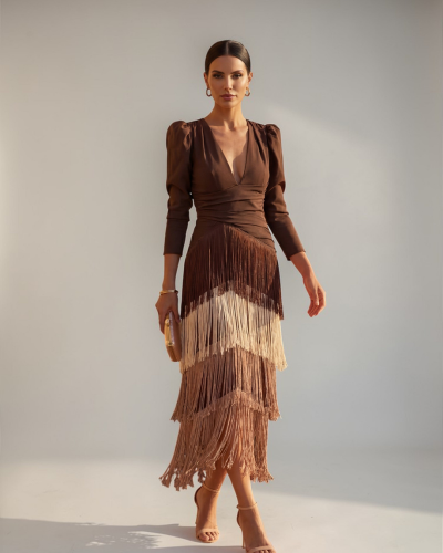 Sofia - Elegantes Fransen Kleid