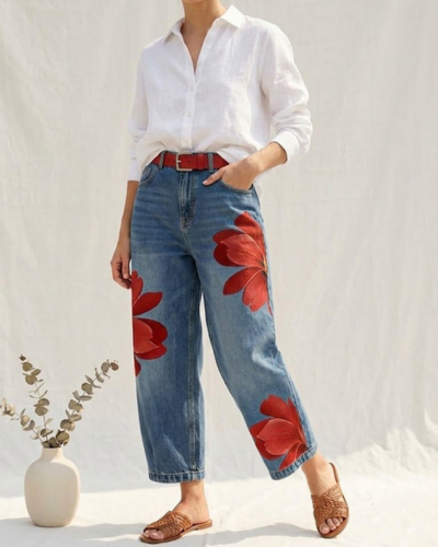 Sophia - Elegante Blumenhose