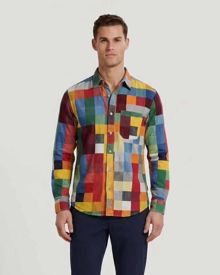 Kevin - Hochwertiges Patchwork-Hemd
