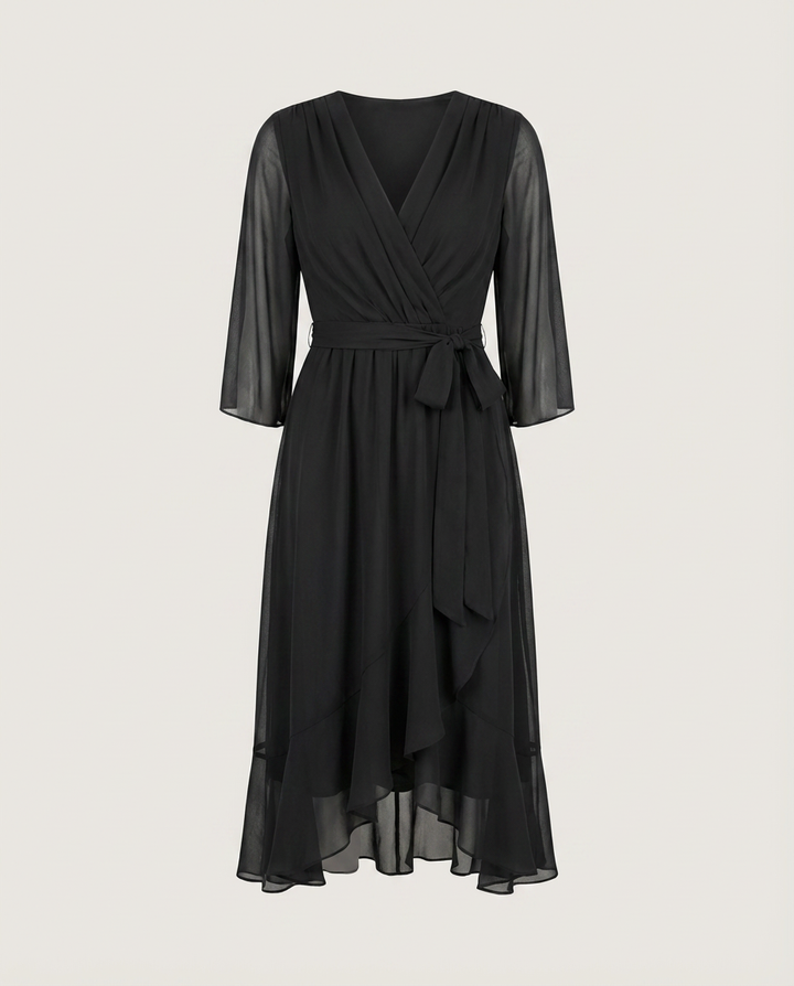 MARTA - CHIFFONKLEID MIT V-AUSSCHNITT
