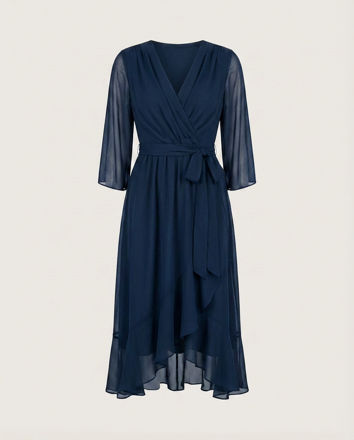 MARTA - CHIFFONKLEID MIT V-AUSSCHNITT