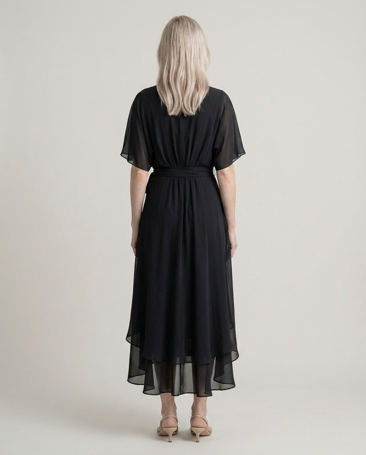 MARTA - CHIFFONKLEID MIT V-AUSSCHNITT