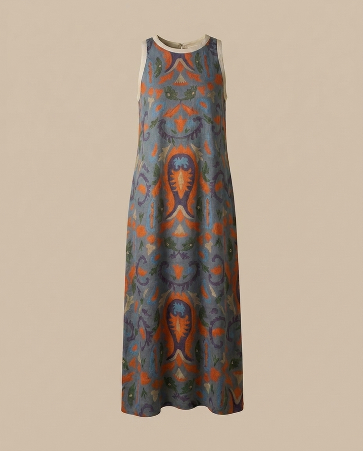 Daniela - Langes Kleid mit passendem Gilet