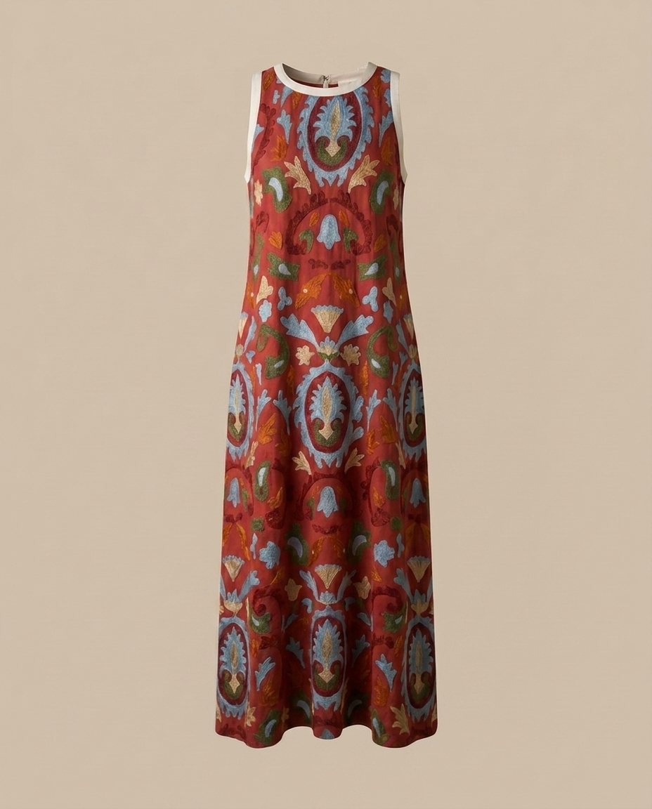 Daniela - Langes Kleid mit passendem Gilet